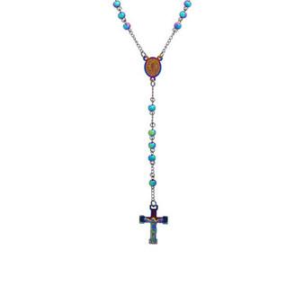 Men's Ion Plating Stainless Steel Rosary Necklaces