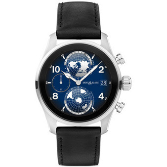 Men's Summit 3 Black Leather Strap Smart Watch 42mm