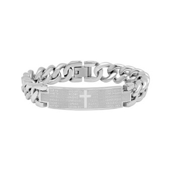 Macy's Men's The Lord's Prayer Id Link Bracelet in Stainless Steel