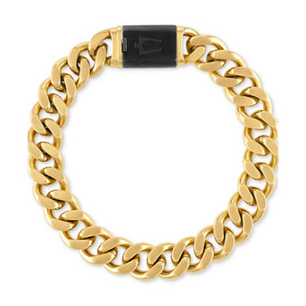 Men's Classic Curb Chain Bracelet in Gold-Plated Stainless Steel