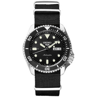 LIMITED EDITION Men's Automatic 5 Sports Black Nylon Strap Watch 42.5mm, Created for Macy's