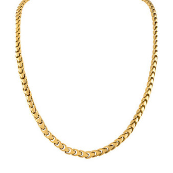 Men's Link Chain 24" Necklace in Gold-Plated Stainless Steel