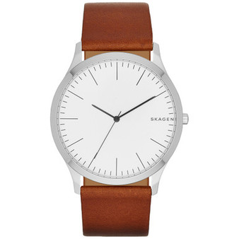 Men's Light Brown Leather Strap Watch 41mm SKW6331