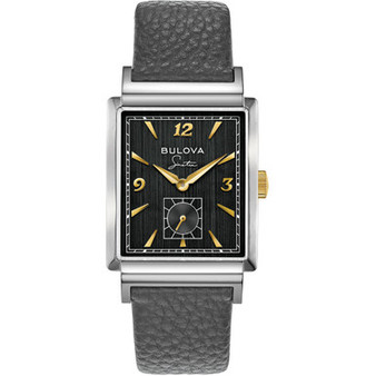Men's Frank Sinatra My Way Gray Leather Strap Watch, 29.5 x 47mm