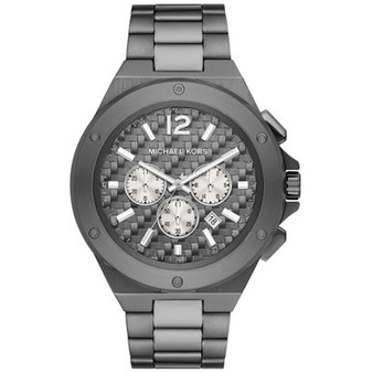 Men's Lennox Quartz Chronograph Gunmetal Stainless Steel Watch 48mm