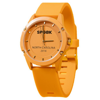Unisex Hope Mills Three Hand Quartz Orange Silicone Watch 44mm