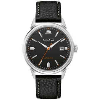 Men's Frank Sinatra Summer Wind Automatic Black Leather Strap Watch 40mm
