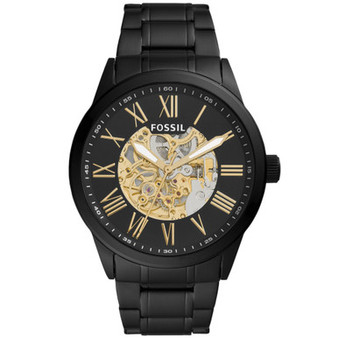 Men's Flynn Automatic Black Stainless Steel Watch 48mm