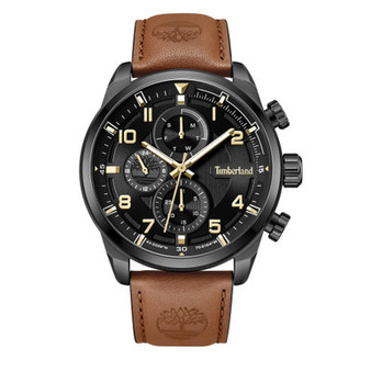Men's Henniker II Brown Light Genuine Leather Strap Watch, 46mm
