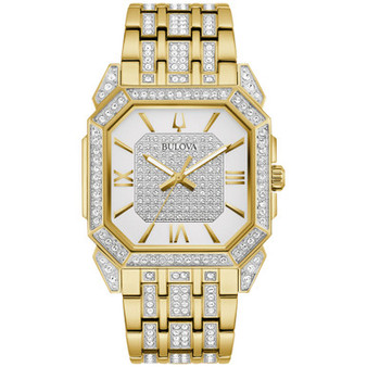 Men's Crystal Octava Gold-Tone Stainless Steel Bracelet Watch 40mm