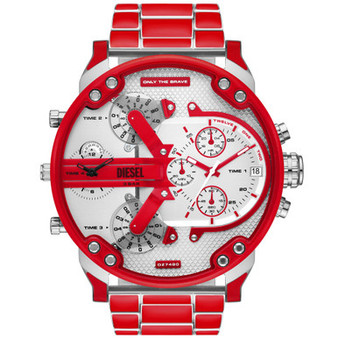 Men's Mr. Daddy 2.0 Quartz Chronograph Red Stainless Steel Watch 57mm