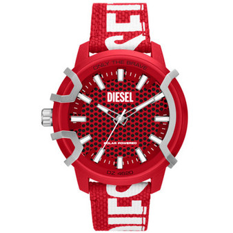 Men's Griffed Three-Hand Solar-Powered Red 100% Recycled Polyethylene Terephthalate Watch 48mm