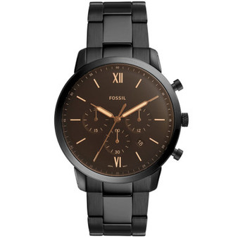 Mens Neutra Chrono black stainless steel bracelet