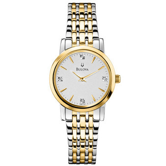 Women's Diamond Accent Two-Tone Stainless Steel Bracelet Watch 30mm 98P115
