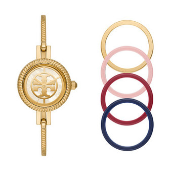 Women's Reva Gold-Tone Stainless Steel Bangle Bracelet Watch 27mm Gift Set