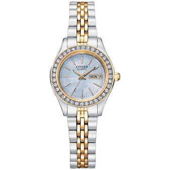 Women's Embellished Two-Tone Stainless Steel Bracelet Watch 26mm