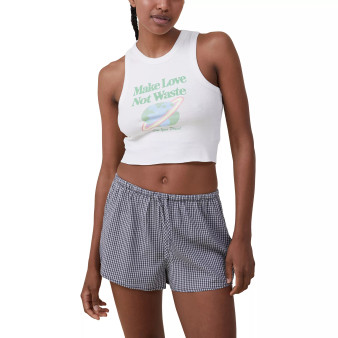 Women's Rib Chopped Sleep Tank Top