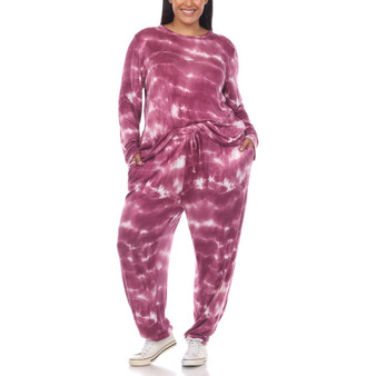 Plus Size 2 Piece Tie Dye Lounge Set