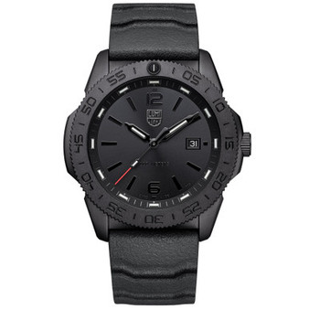 Men's Swiss Pacific Diver Black Rubber Strap Watch 44mm