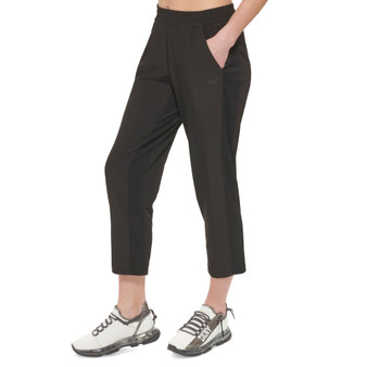 Women's Ribbed-Inset Pull-On Cropped Pants