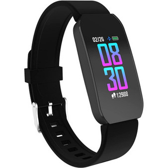 Unisex Black Silicone Strap Active Smartwatch 44mm
