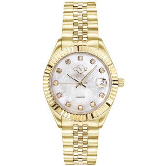 GV2 Women's Naples Gold-Tone Ion Plating Swiss Quartz Bracelet Watch 34 mm