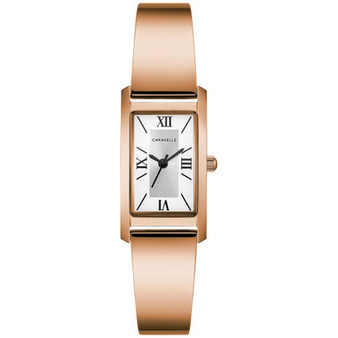 Women's Rose Gold Tone Stainless Steel Bangle Bracelet Watch 18mm