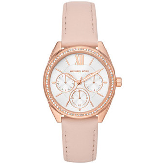 Women's Janelle Multifunction Blush Leather Strap Watch 36mm