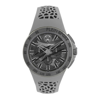 Men's Thunderstorm Chrono Gray Silicone Strap Watch 43mm