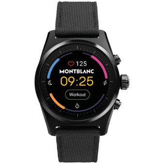 Men's Summit Lite Black Fabric Strap Smart Watch 43mm