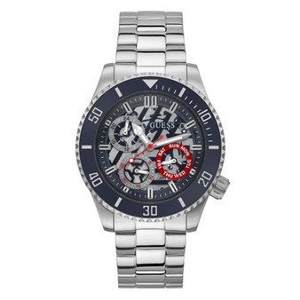 Men's Silver-Tone Stainless Steel Bracelet, Multi-Function Watch, 45mm