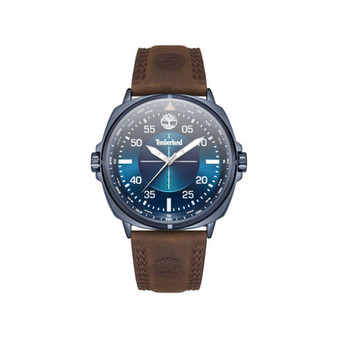 Men's Williston Dark Brown Leather Strap Watch 47mm