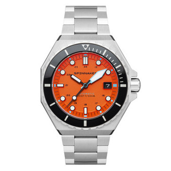 Men's Dumas Automatic Tangerine with Silver-Tone Solid Stainless Steel Bracelet Watch 44mm