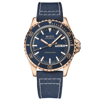 Men's Swiss Automatic Ocean Star Tribute Blue Fabric Strap Watch 41mm