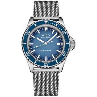 Unisex Swiss Automatic Ocean Star Tribute Stainless Steel Mesh Bracelet Watch 41mm