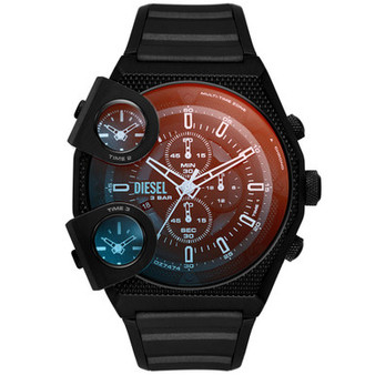 Men's Sideshow Chronograph Black Silicone Watch 51mm