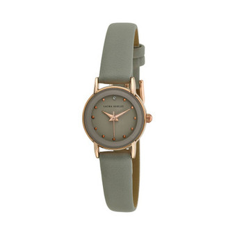 Women's Gray Vegan Leather Strap Watch 24mm