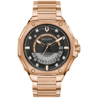 Men's Precisionist High Performance Quartz Diamond (1/20 ct. t.w.) Rose Gold-Tone Stainless Steel Bracelet Watch 47mm