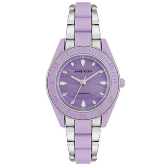 Women's Solar Silver-Tone and Lavender Oceanworks Plastic Watch, 32mm