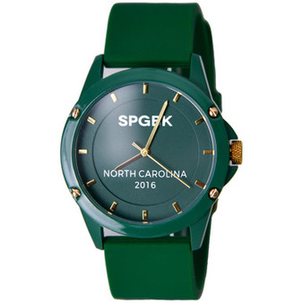 Unisex Trojan Green Silicone Strap Watch 44mm
