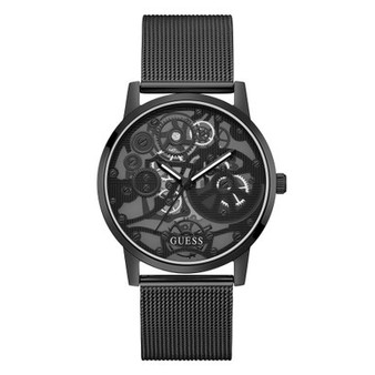 Men's Three-Hand Black and Gunmetal Mesh Watch 42mm