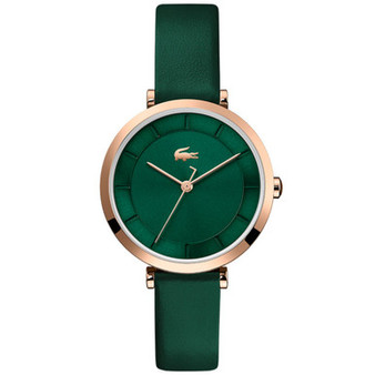 Women's Geneva Green Leather Strap Watch 32mm