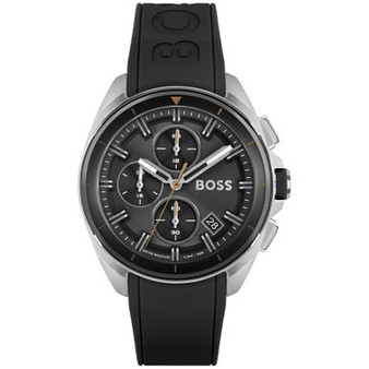 Volane Men's Chronograph Black Silicone Strap Watch 44mm