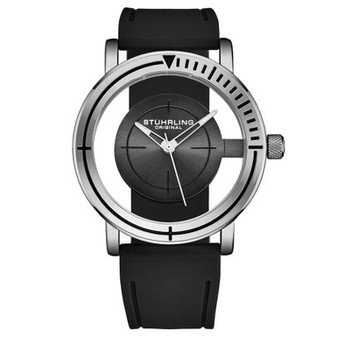 Men's Black Rubber Silicone Strap Watch 42mm