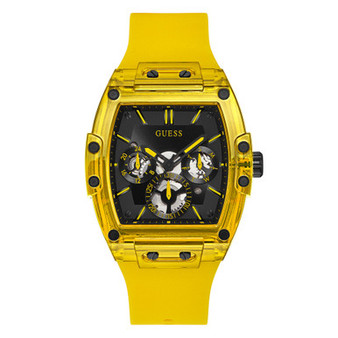 Men's Yellow Silicone Multi-Function Watch 43mm