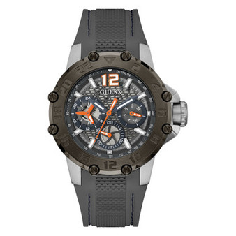 Men's Multi-Function Gray Silicone Watch 46mm