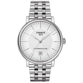 Men's Swiss Automatic T-Classic Carson Powermatic 80 Stainless Steel Bracelet Watch 40mm