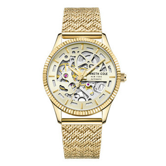 Women's Automatic Gold-Tone Stainless Steel Mesh Watch, 34.5mm