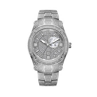 Men's Jet Setter GMT Silver-Tone Stainless Steel Bracelet Watch 46mm