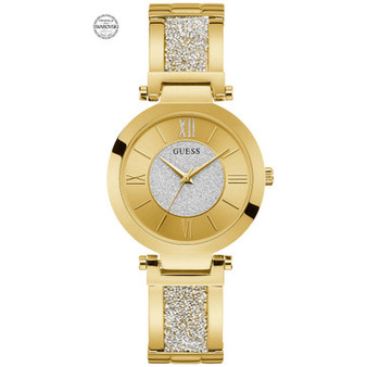 Women's Gold-Tone Stainless Steel & Cubic Zirconia Crystal Bangle Bracelet Watch 36mm